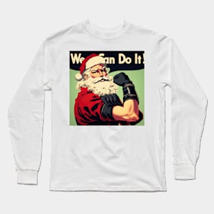 We Can Do It! Buff Leather Santa Long Sleeve T-Shirt